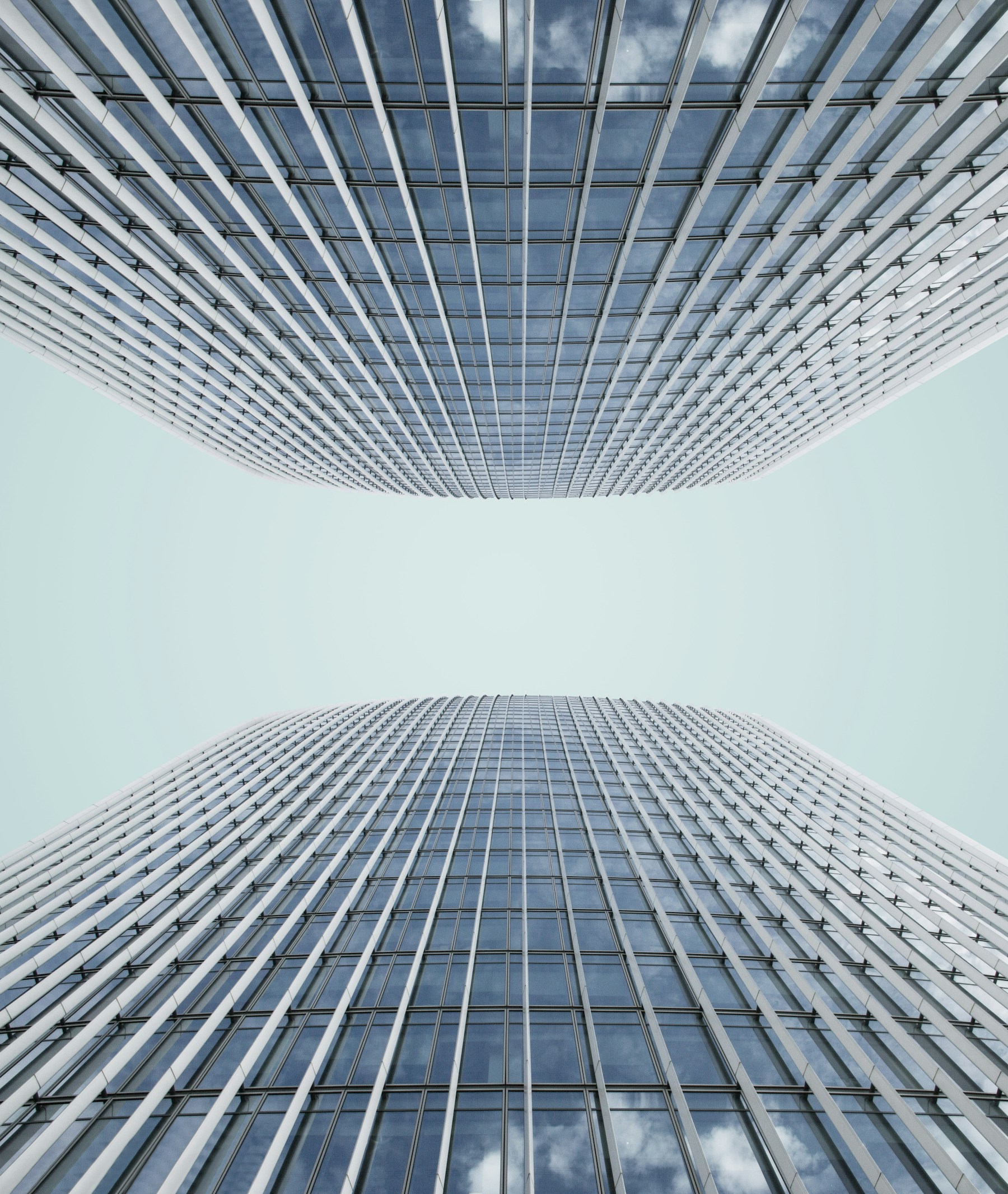 Modern commercial building with a geometric facade